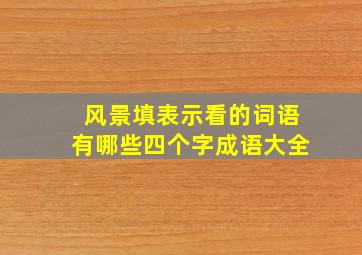 风景填表示看的词语有哪些四个字成语大全