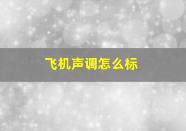 飞机声调怎么标