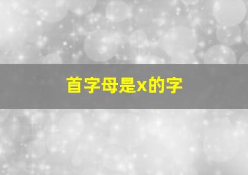 首字母是x的字