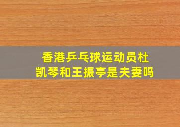 香港乒乓球运动员杜凯琴和王振亭是夫妻吗