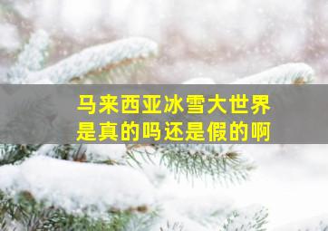 马来西亚冰雪大世界是真的吗还是假的啊