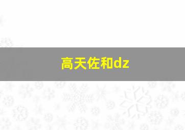 高天佐和dz