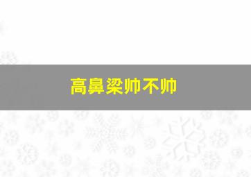 高鼻梁帅不帅