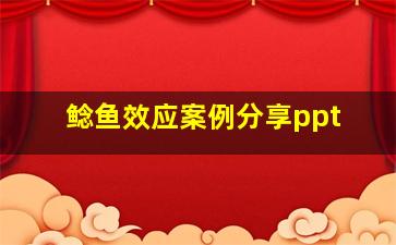 鲶鱼效应案例分享ppt