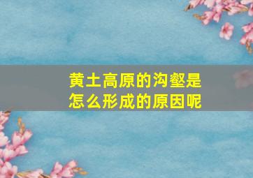 黄土高原的沟壑是怎么形成的原因呢