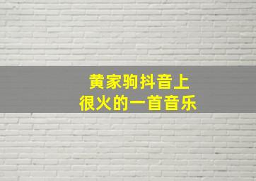 黄家驹抖音上很火的一首音乐