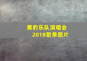 黑豹乐队演唱会2018歌单图片