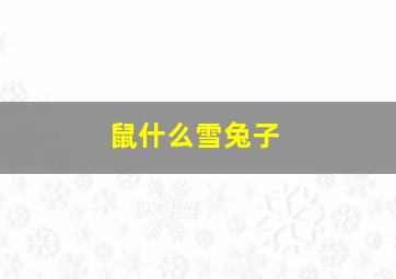 鼠什么雪兔子