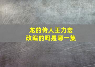 龙的传人王力宏改编的吗是哪一集